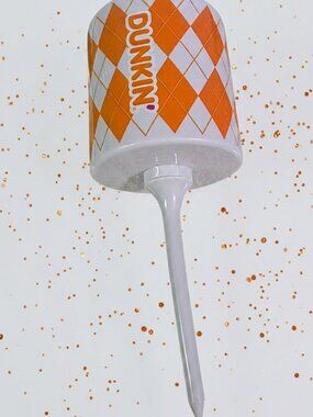 Dunkin Donuts Golf Tee Cup Holder Orange Argyle Beach Drink Holder 2026